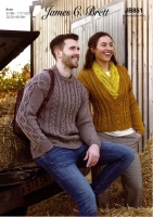 Knitting Pattern - James C Brett JB851 - Croftland Aran - Cardigan and Sweater